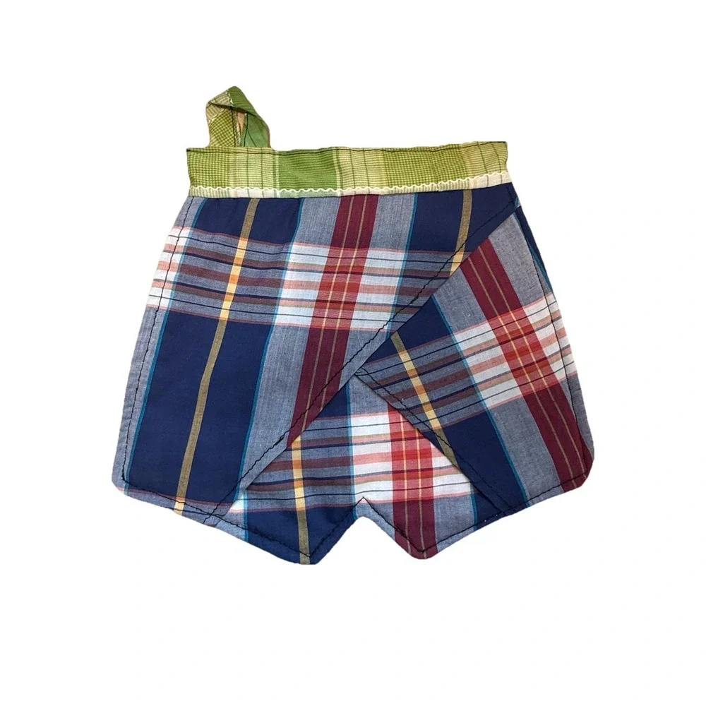 Handmade Madras Shorts Pot‎ Holders Set Of 2. Never Used. Grannycorp Cottagecore
